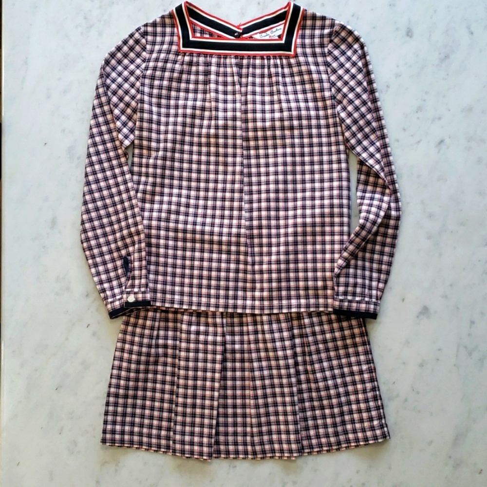 Brooks Brothers Fleece girls shirt and skirt set